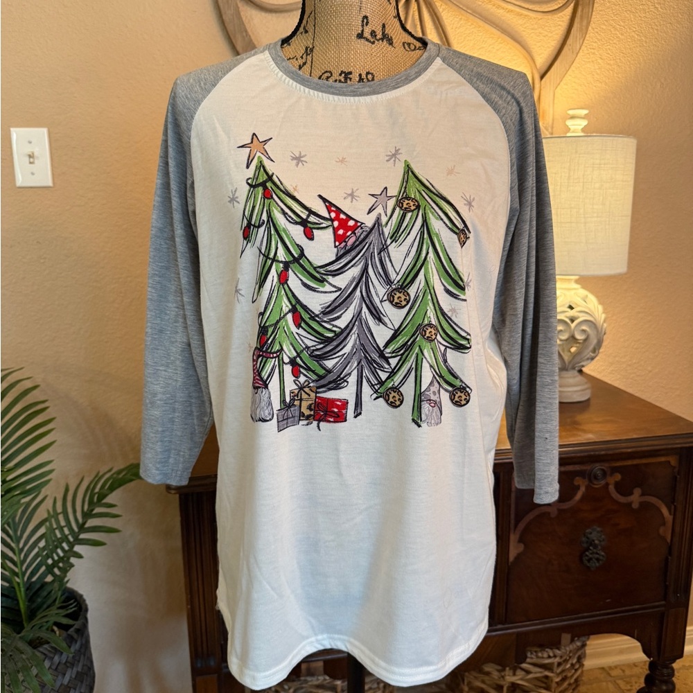 Festive Christmas Tree Raglan Shirt - Picture 12 of 12
